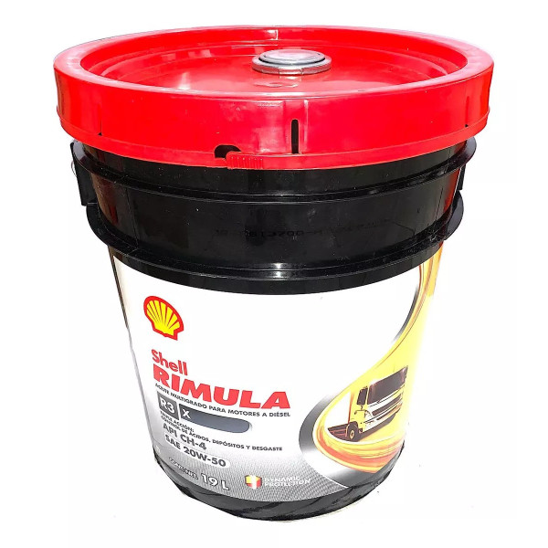 CUBETA ACEITE SHELL RIMULA R3 20W50 PARA MOTORES A DIESEL - Aceves ...