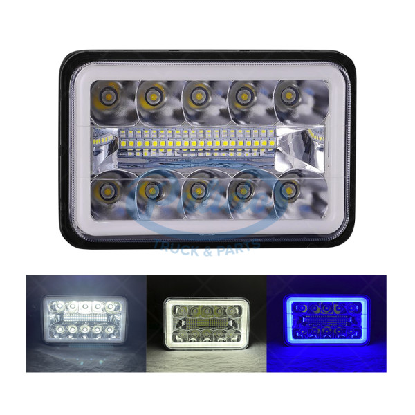 UNIDAD 4X6 KENWORTH 30 LED CON ARO CLARO AZUL