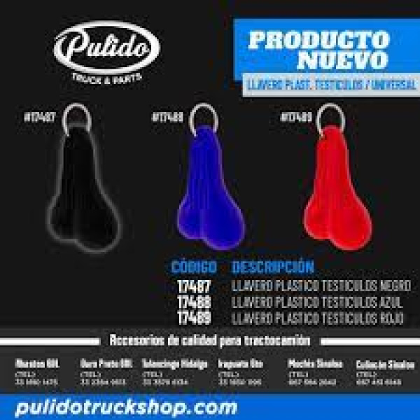 LLAVERO TESTICULOS AZUL