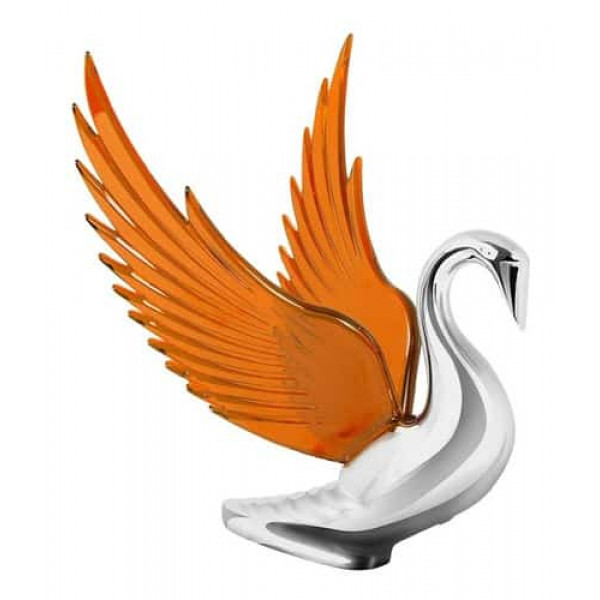 ADORNO DE COFRE CISNE CON ALAS LUZ AMBAR
