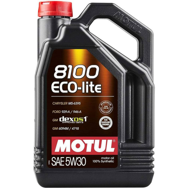 LITRO ACEITE MOTUL 5W30 8100 ECO-LITE GASOLINA Y DIESEL 100% SINTETICO DEXOS
