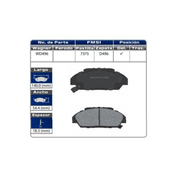 BALATA DELANTERO ACCORD 90-93 (7375-D496)