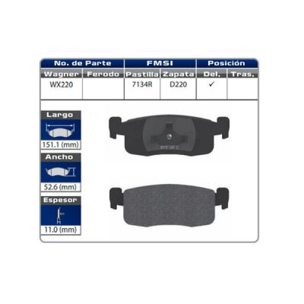 BALATA DELANTERA SHADOW 88-90