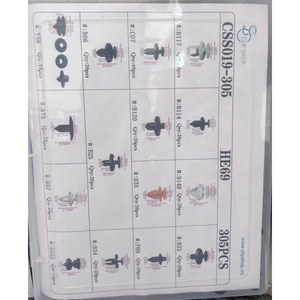 GRAPA REMACHE AUTOMOTRIZ 305 PIEZAS (PRECIO CAJA)