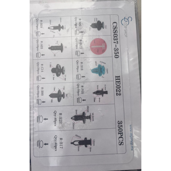 GRAPA REMACHE AUTOMOTRIZ 350 PIEZAS (PRECIO CAJA)