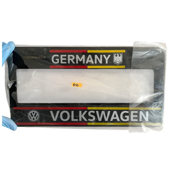 PORTA PLACA VOLKSWAGEN GERMANY ROJO-AMARILLO