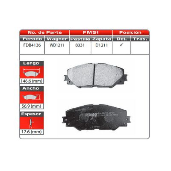 BALATA DELANTERA RAV4 06-08 (8331-D1211)