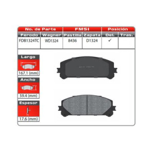 BALATA DELANTERA HIGHLANDER 08-09 (8436-D1324) - WD1324