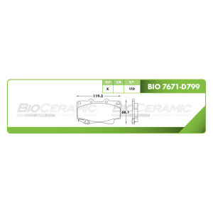 BALATA DELANTERA HILUX 05/14 (7671-D799) - BIO-7671-D799