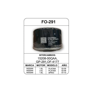 FILTRO ACEITE SINTETICO PLATINA 01-04 - FO-291STX