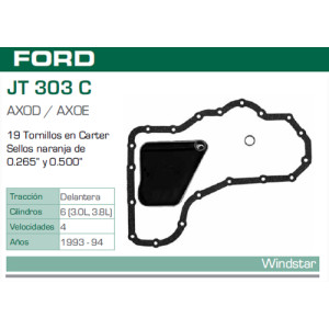 FILTRO Y EMPAQUE WINDSTAR V6 3.0, 3.8 93-94 - JT-303C-C