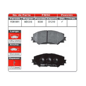 BALATA DELANTERA RAV4 06-18 (8330-D1210) - WD1210