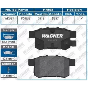 BALATA TRASERA ACCORD 96-02 (7418-D537) - WD537