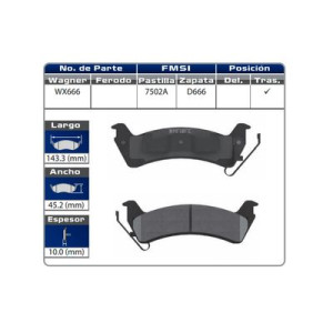 BALATA TRASERA GRAND CHEROKEE 95/ (7502A-D666) - WX666